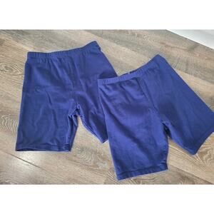 Hanna‎ Andersson Girls Navy Blue Biker Shorts 8-10 set of 2 school uniform #5